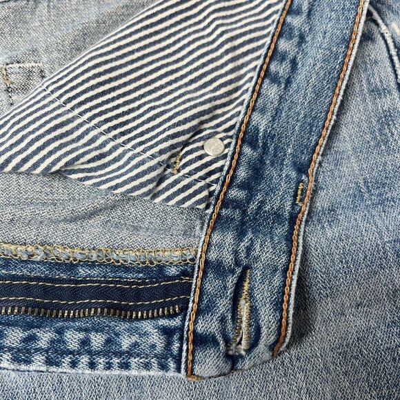 LEVIS 569 Jeans‎ Mens 38 Blue Loose Fit Distressed Denim Shorts - Picture 7 of 11